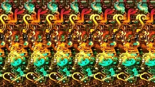 Stereo image. An interesting play with colors. Стереокартинка для тренировки зрения, тема: Музыка.