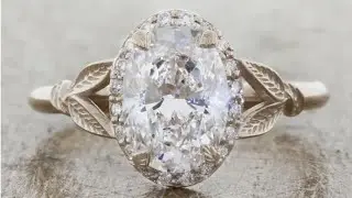 Tatiana - Nature Inspired Leaf Detailed Rose Gold 1ct Oval Diamond Engagement Ring