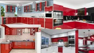 100+ Red &hearts;️ colour Luxury kitchen design ideas photo collection video unique design #2025 #kitchen