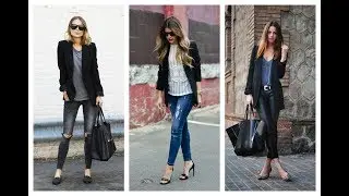 Womens black blazers outfits