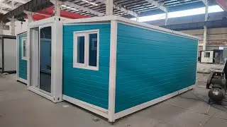 Blue Cladding Expandable Container House Setup