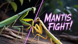 Green Mantis vs Yellow Mantis Fight | Real Insect Battle | Ultimate Predator Showdown
