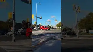 Mississauga Fire C108 Responding to a Hazmat Incident on Dixie Rd at Dundas.