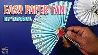 How to make paper fan for kids project | Diy hand fan using paper | Origami hand fan