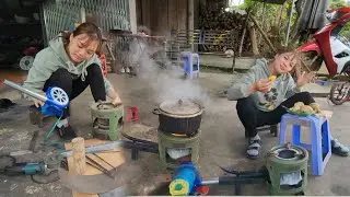 Making a waste oil burning stove from scrap costs only $2|The daily life of mechanical girl N.