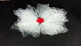 DiyElegant White net geletre Hair Clip with Red Rose🎀👍