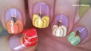 PUMPKIN FRENCH MANICURE Nail Art Tutorial For Autumn