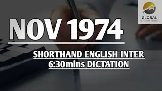 NOV 1974 SHORTHAND ENGLISH INTER SPEED 6:30mins DICTATION 🔊✍🏼🏆✨