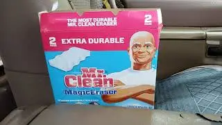 Mr clean magic eraser test review on dirty leather seat