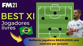 FM 21 - Best XI Jogadores SEM CONTRATO | Melhores jogadores BRASILEIROS livres - Football Manager 21