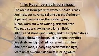 The Road by Siegfried Sassoon  - The War Poems, Faber