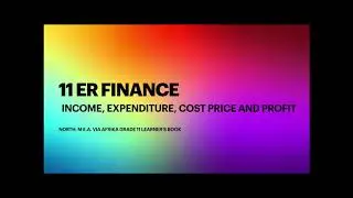 11 ER Finance - income, expenditure and profit
