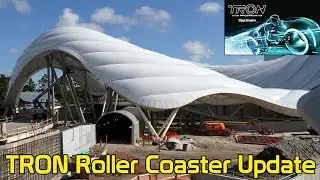 TRON Lightcycle Run Roller Coaster Construction Update 7/24/22, Magic Kingdom - Walt Disney World