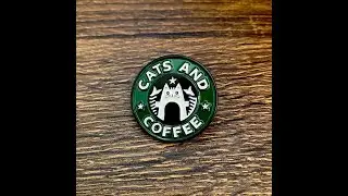 Starcats Cats and Coffee The Good Stuff Enamel Lapel Pin