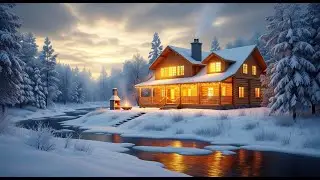 Winter Nature Sounds ❄️🔥 Warm Lakeside Cabin Ambience for Sleep, Meditation & Relaxation