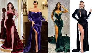 Latest Velvet Gowns for Ladies 2024 | Trendy, Elegant & Stylish Evening Dresses