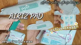 AIRIZ PAD active oxygen, negetive ion, 8 protective layer, soft cotton sanitary napkin for daily use