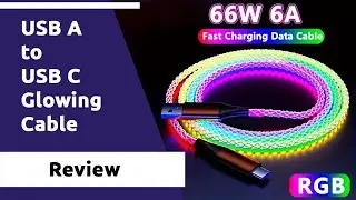 USB A to USB C glowing cable from Temu - Review #Temu #TemuFinds