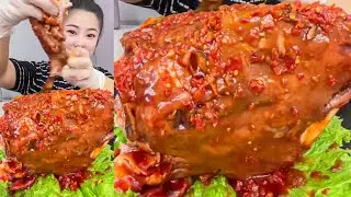 Chinese Food Compilation Eating Show Braised Lamb Head With Spicy Sauce And Braised Pork Belly