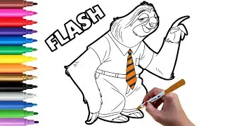 ZOOTOPIA Coloring Pages | How To Color FLASH ZOOTOPIA|#kids #coloringforkids #zootopia
