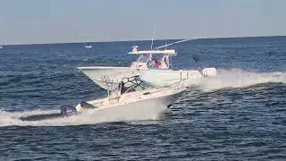Two Boats Pass In The Manasquan Inlet  - Point Pleasant Beach New Jersey 