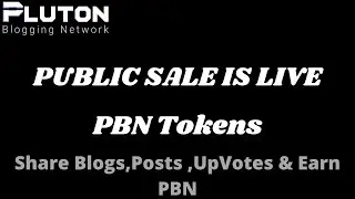 PBN Sale Is Live|Best Token|Pluton Network