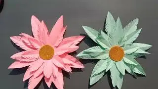 3 Layers Eight Petal Paper Flower | Beautiful  Petal Flowers | Paper Flower @maheesdecor