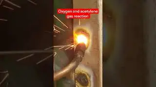 Oxygen and Acetylene Reaction.Acetylene gas welding.