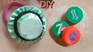 DIY Plastic battle cap for Headband . How to make fabric headband. DIY mini hat.Waiza art craft