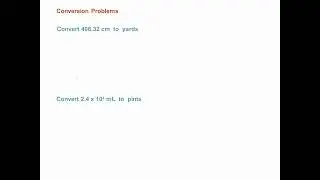 Chemistry Problems and Conversion Factors