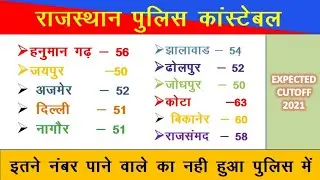 Rajasthan police constable cutoff 2020| Rajasthan police result | Rajasthan police district cut off