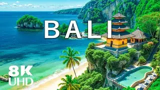 Bali in 8K | Relaxing Piano Journey Through Rice Fields, Beaches & Jungle Temples