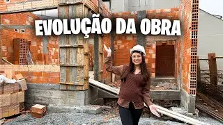 FOMOS VISITAR A OBRA | FINALIZARAM AS PAREDES DO PRIMEIRO ANDAR | diário de obra 03
