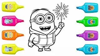 Minions Drawing and Coloring | Step by Step 🖍️🟡