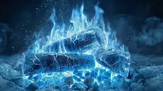 Blue Fireplace 1 Hour 4K