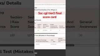 ssc cgl tier2 final score card comment your score 👇#ssc #cgl #tier2 #cgl2024 #chsl #scorecard
