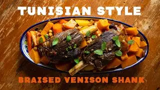 Tunisian Style Braised Venison Shank with Bone Broth