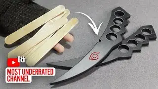 Easiest way on How I make Asuma Kunai (Chakra Blade) using Popsicle sticks [Free Template]