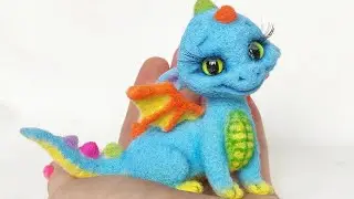 Felting wool toy Little dragon @Artfeltingshop
