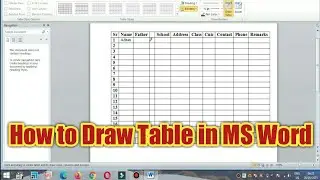 How to Draw Table in Microsoft Word | Design Table in MS Word | Ms Word Course 2 | Education Forum