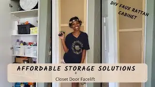 STORAGE CLOSET DECLUTTER & ORGANISATION HACKS 2022| LESS THAN R600 | FAUX RATTAN DOOR | SA YOUTUBER