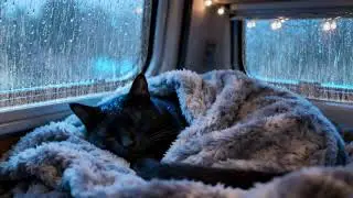 Cozy Car Rain Sounds with Gentle Thunder | White Noise for Sleep