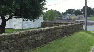 Drystone Fence and Retaining Wall Built With Salvaged Sandstone in Pennsylvania, 2006