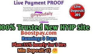 Live Payment PROOF: 10.55$ - Really Trusted Hyip Site Boostpay.com. Live Deposit: 20$ Again