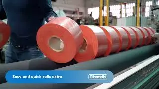 Automatic material Roll cutter or Roll Slitter for Vinyl Flooring, Model TOP30A by Ribamatic.