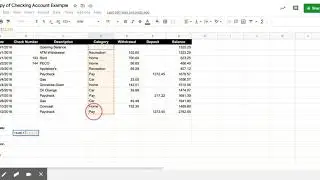Checking Account Formulas for a Spreadsheet with a Running Balance