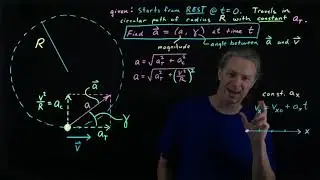 Circular motion kinematics (example with centripetal and tangential acceleration)