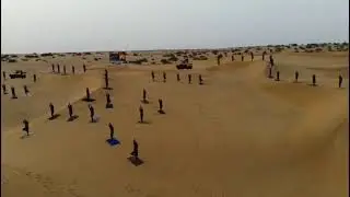Indian Soldiers doing Yoga in Desert