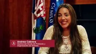 Andrea Cabrera, alumna del grado de Protocolo y Organizaci&oacute;n de Eventos