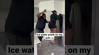 Ice water prank on my wife lol #shorts #fyp #couplegoals #prank #prankonmywife